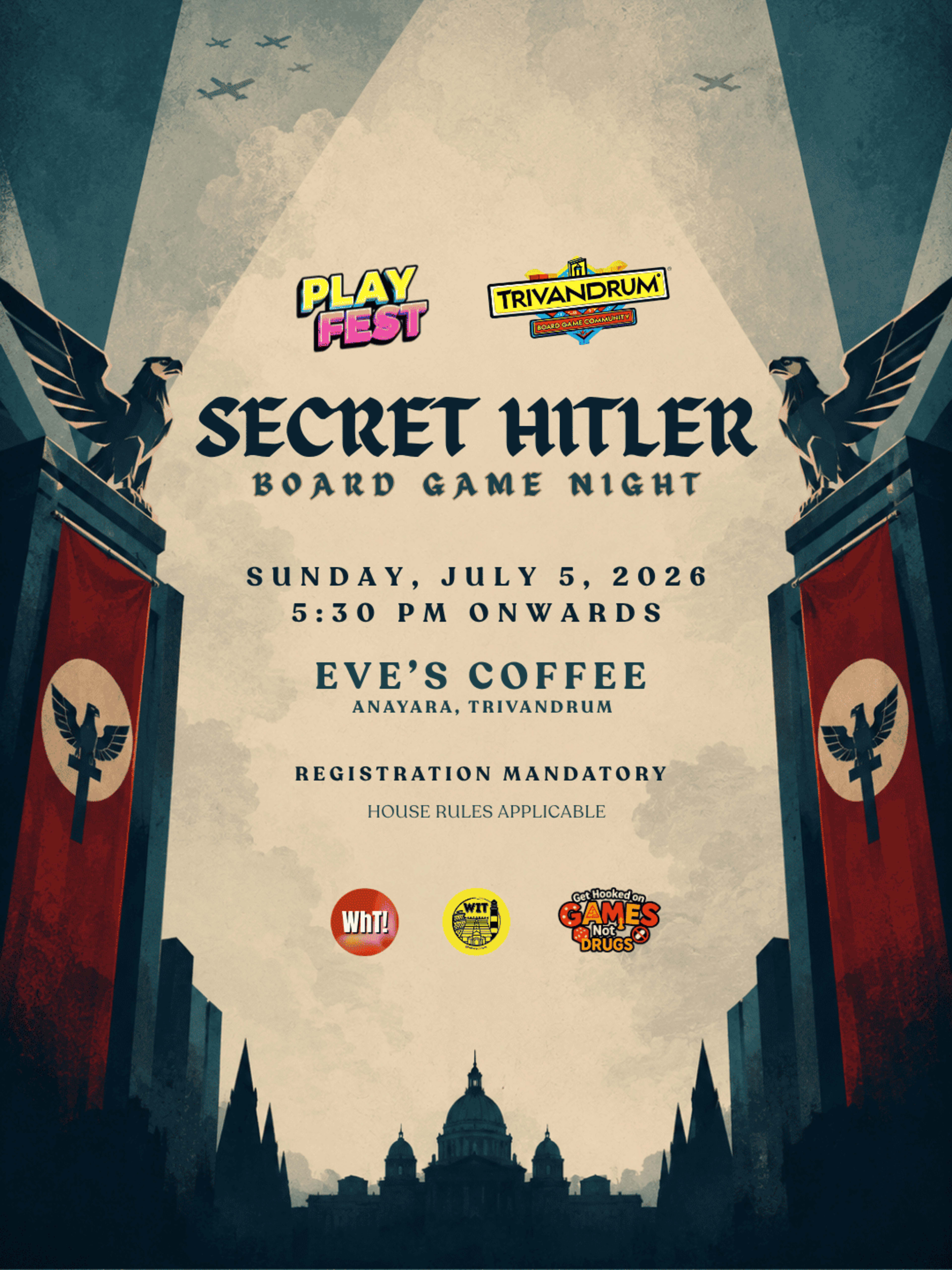 Secret Hitler Game Night  banner