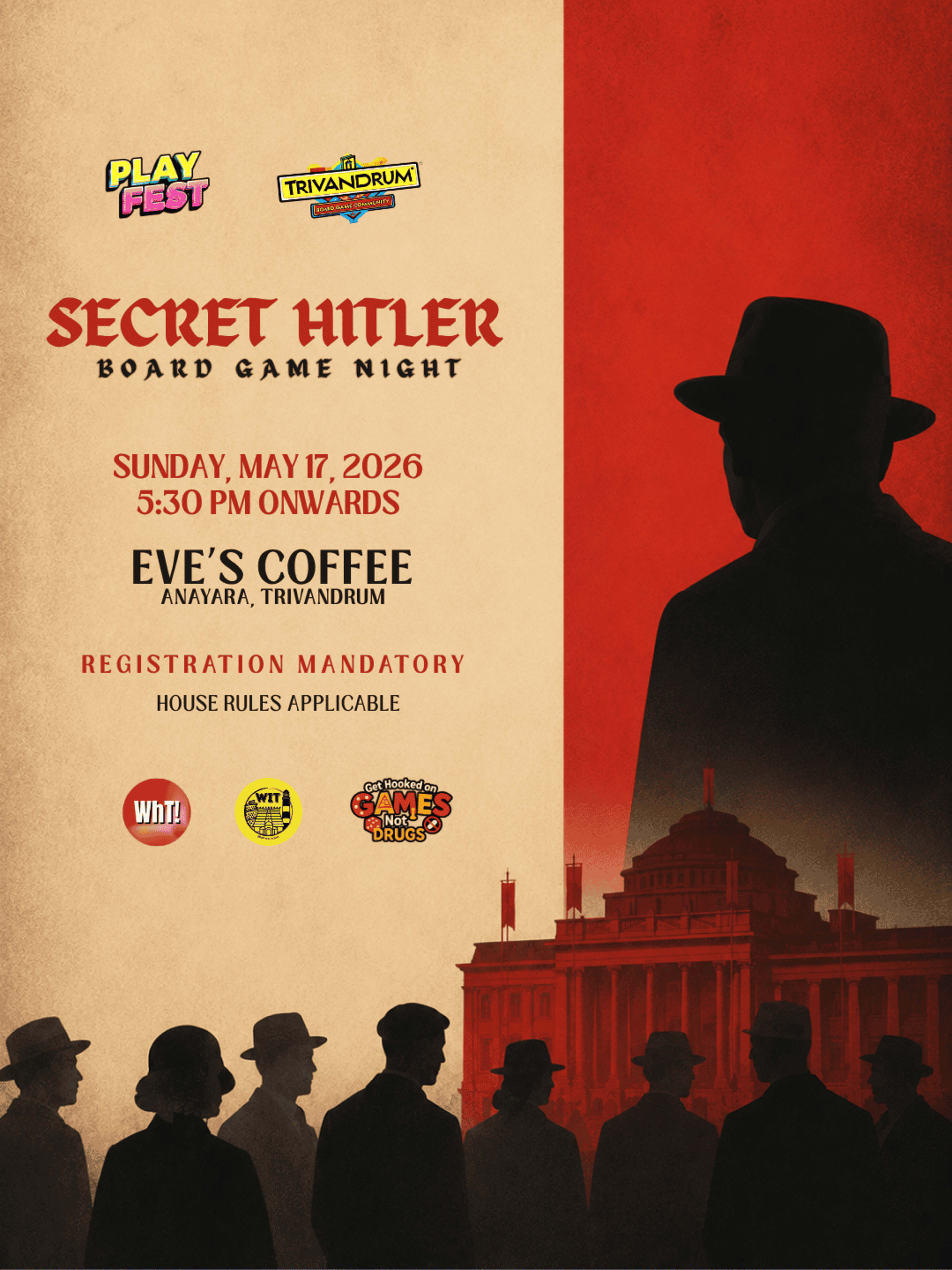 Secret Hitler Game Night  banner