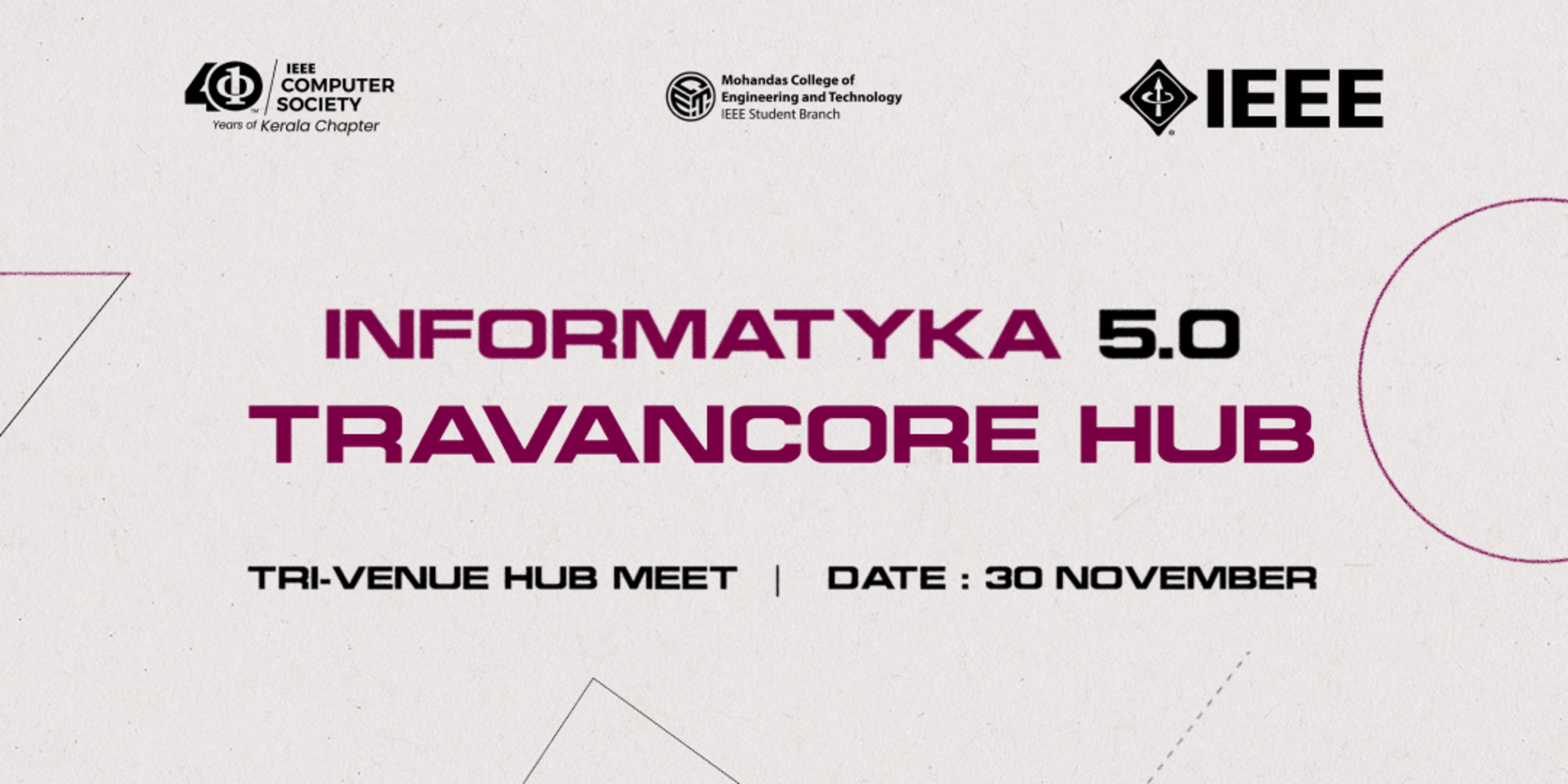 Informatyka 5.0 Travancore Hub Meet banner