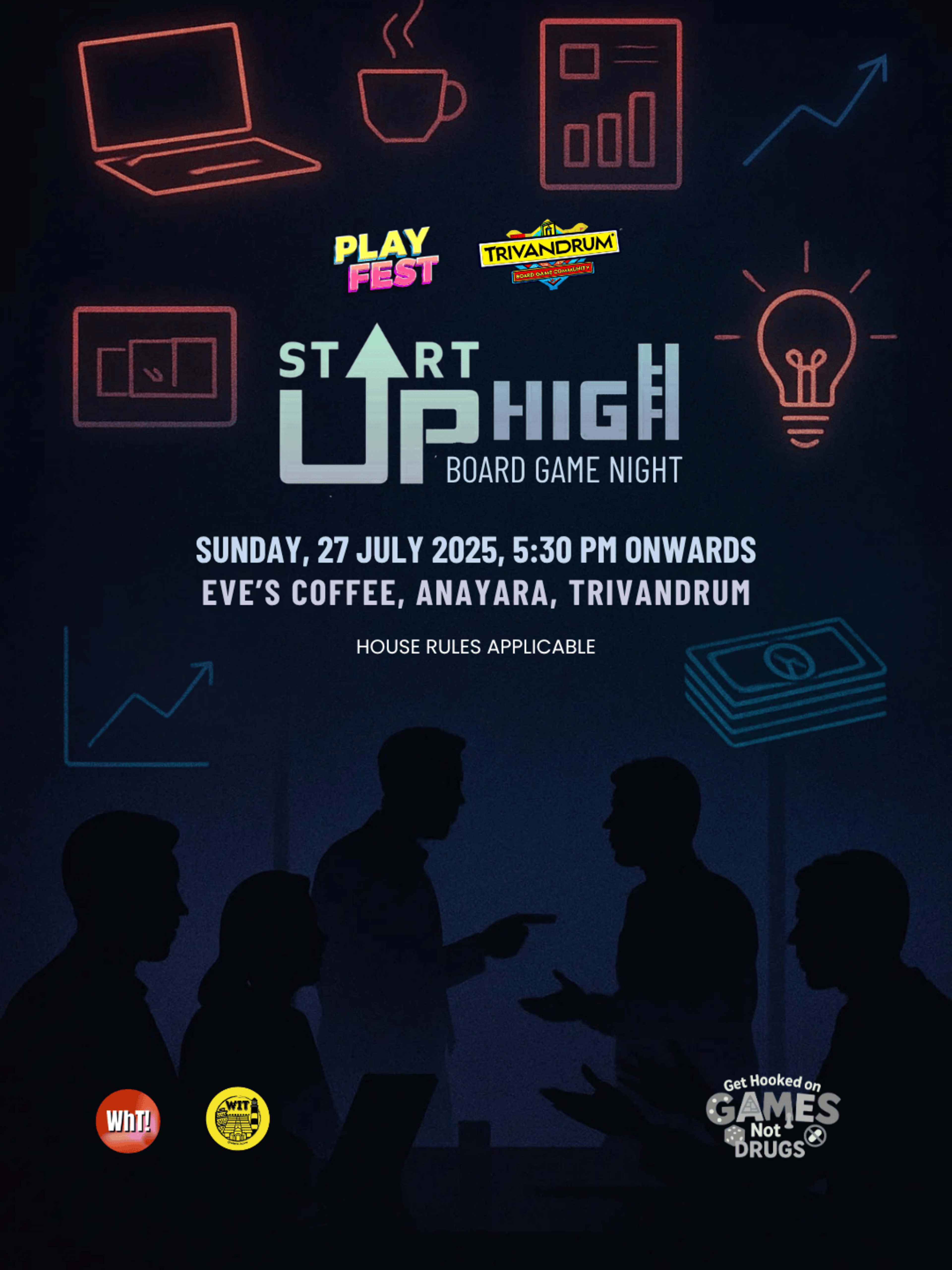 Startup High Board Game Night banner