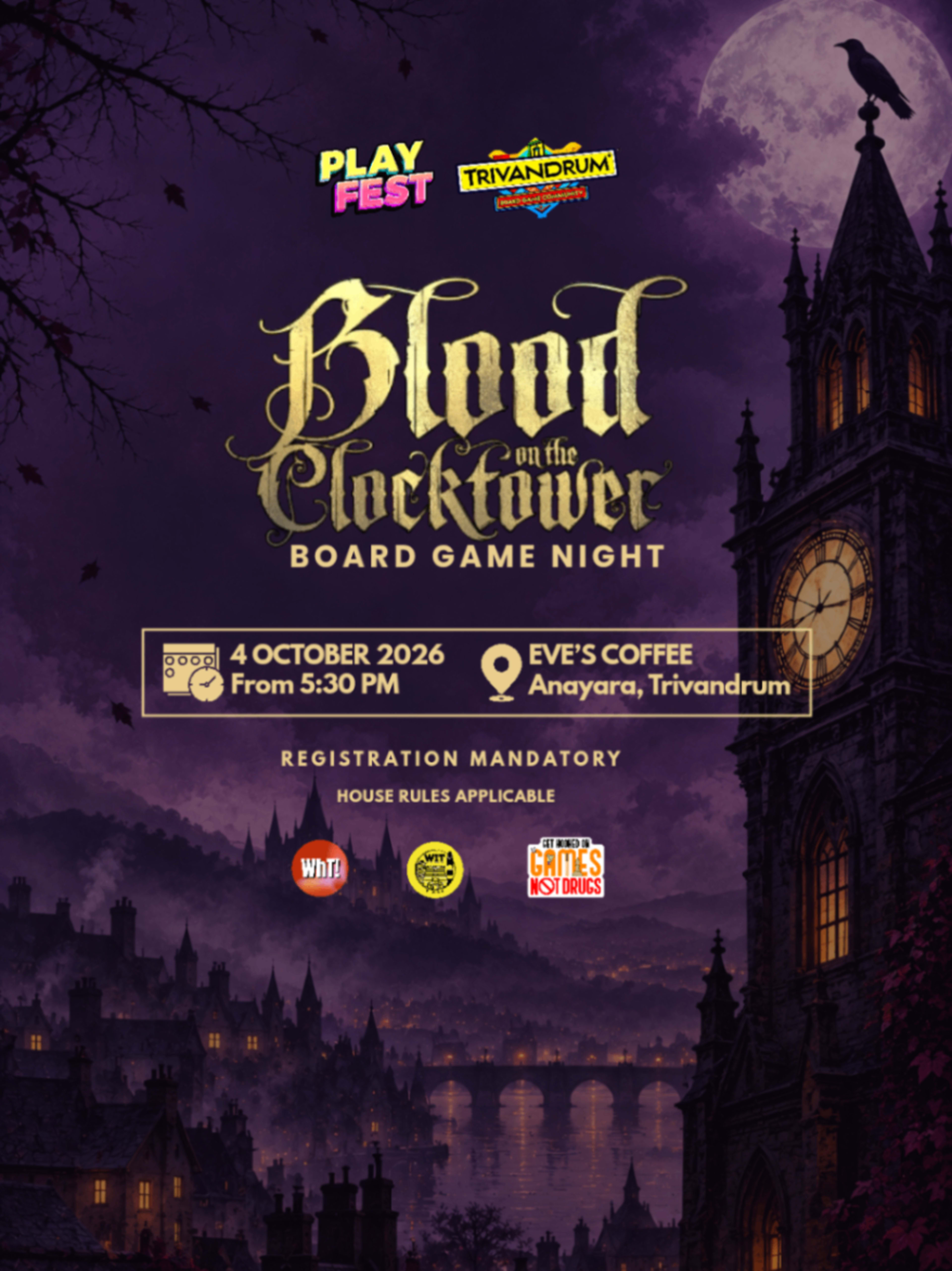 Blood on the Clocktower Board Game Night  banner
