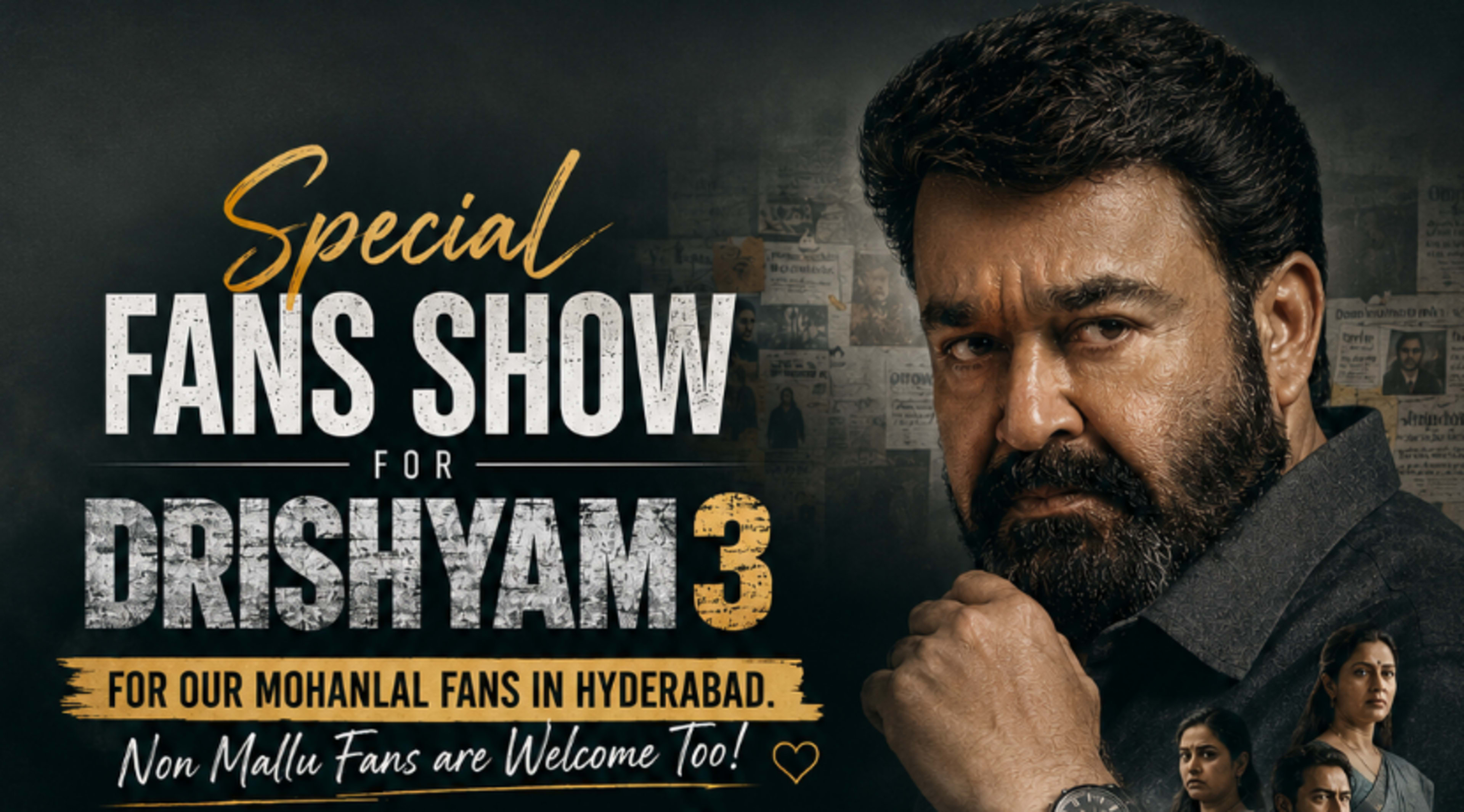 Drishyam 3 Fans Show | Corp Mallu banner