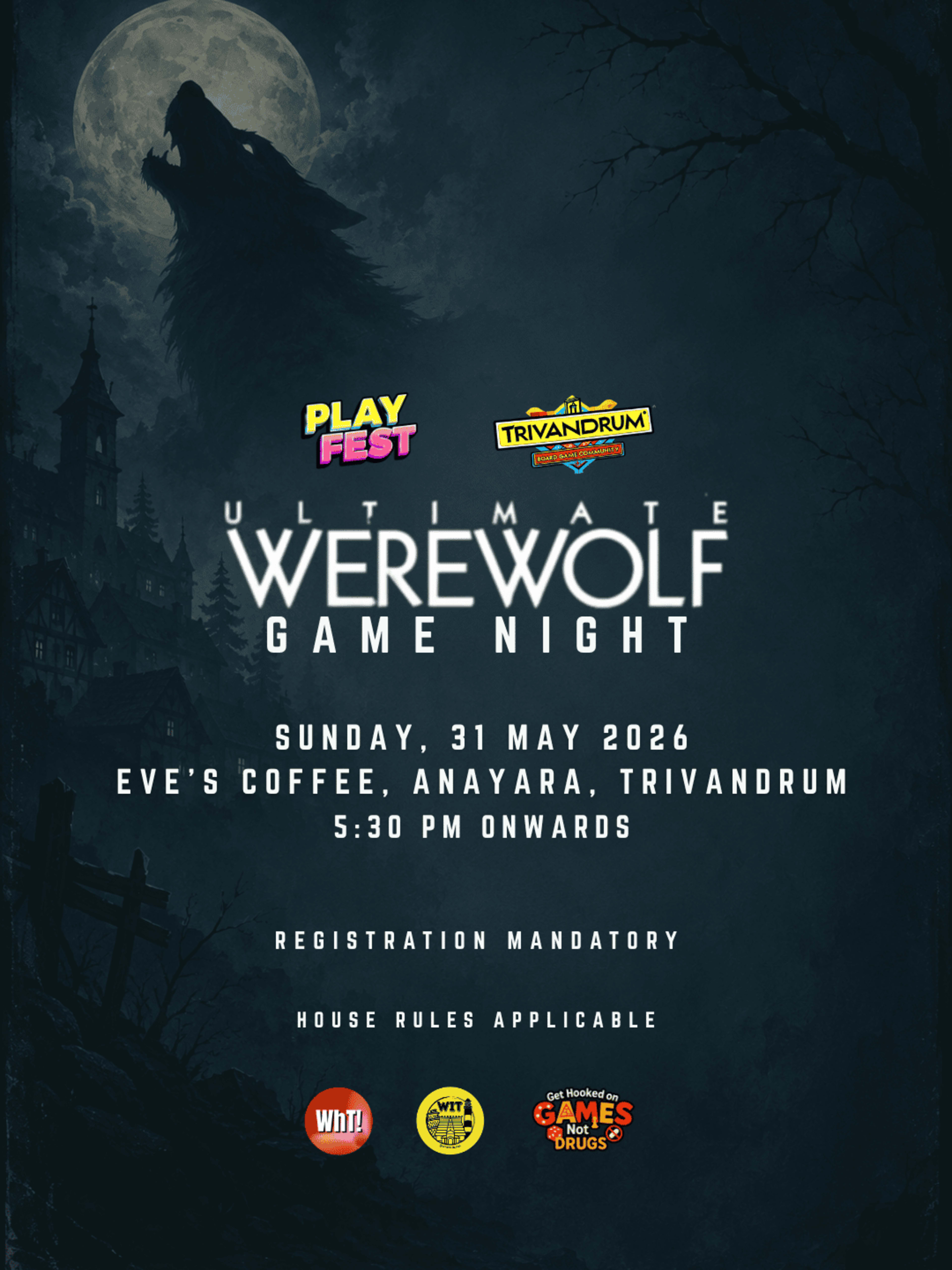 Werewolf Board Game Night banner