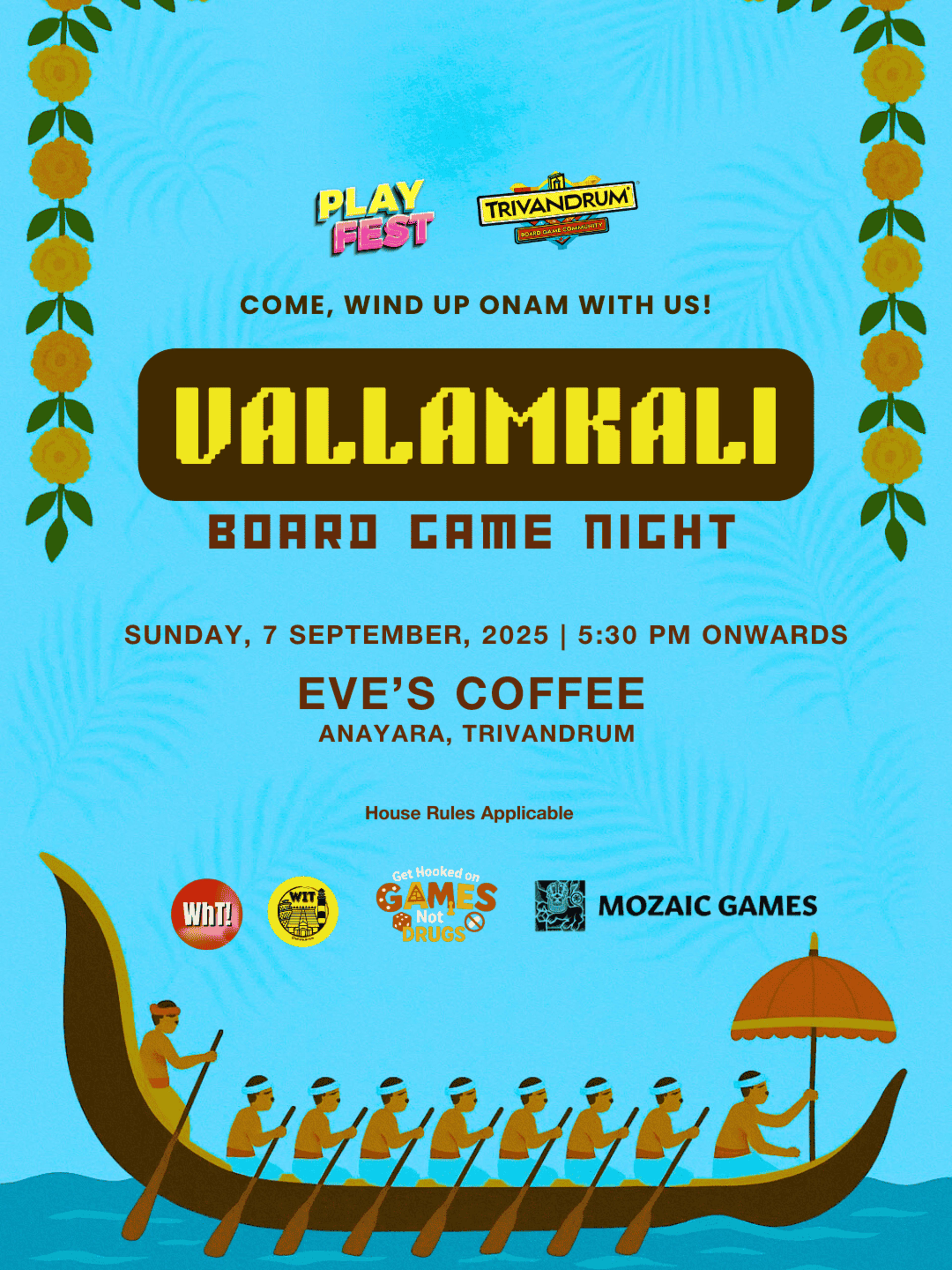 Vallamkali Board Game Night banner