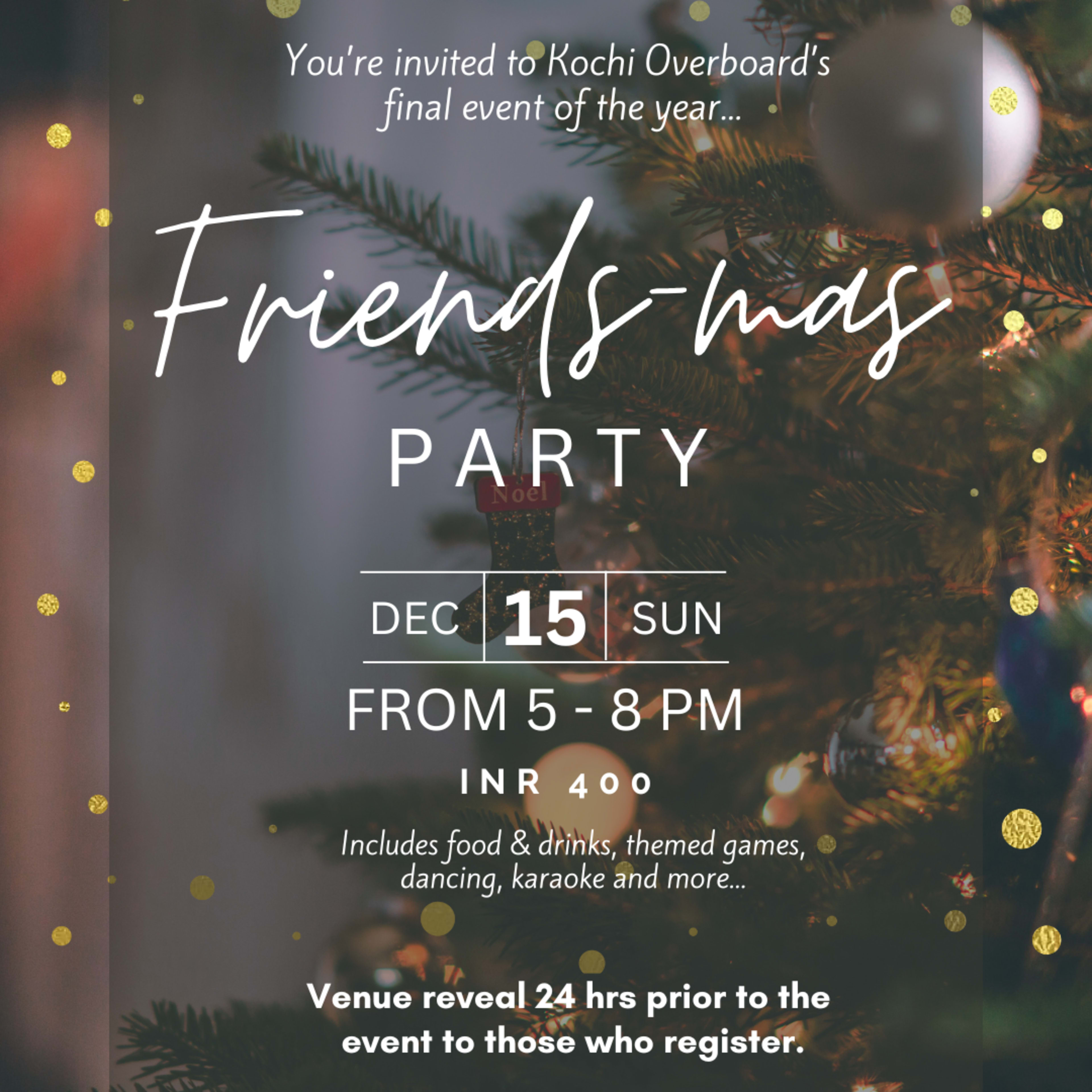 Friends-mas Party (Our Year's Last Event) banner