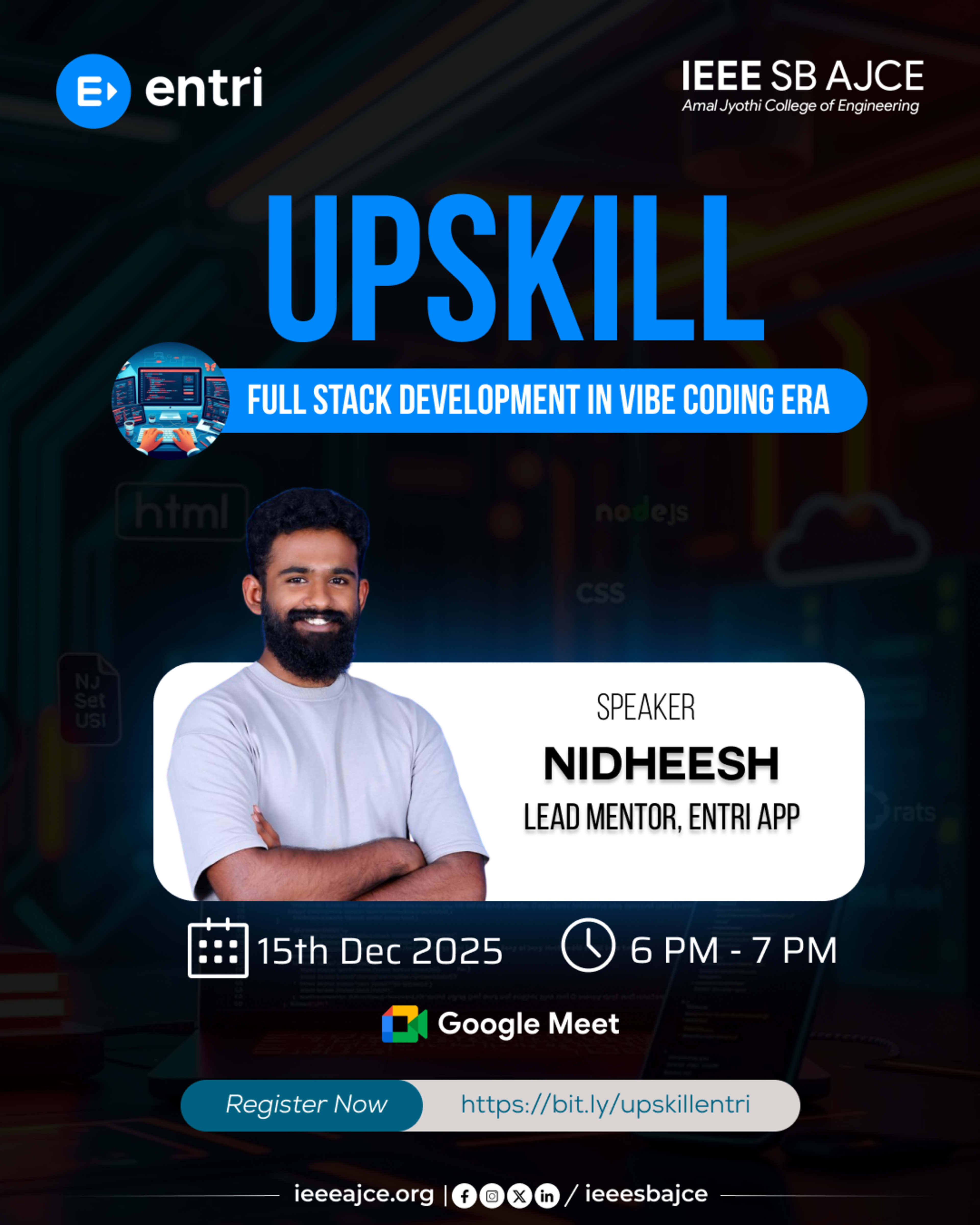 UPSKILL – Full Stack Development in "Vibe Coding Era" banner