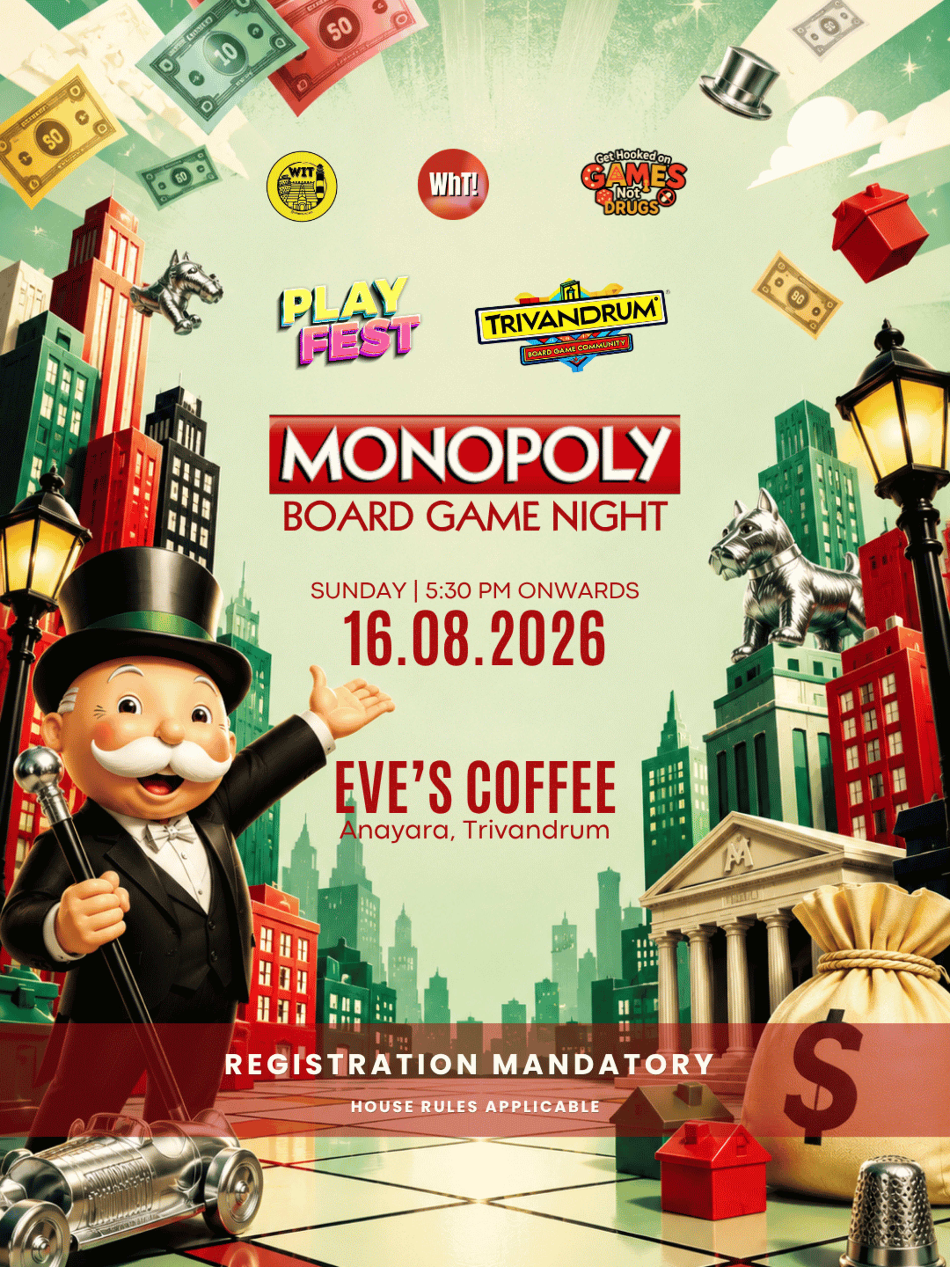 Monopoly Game Night banner