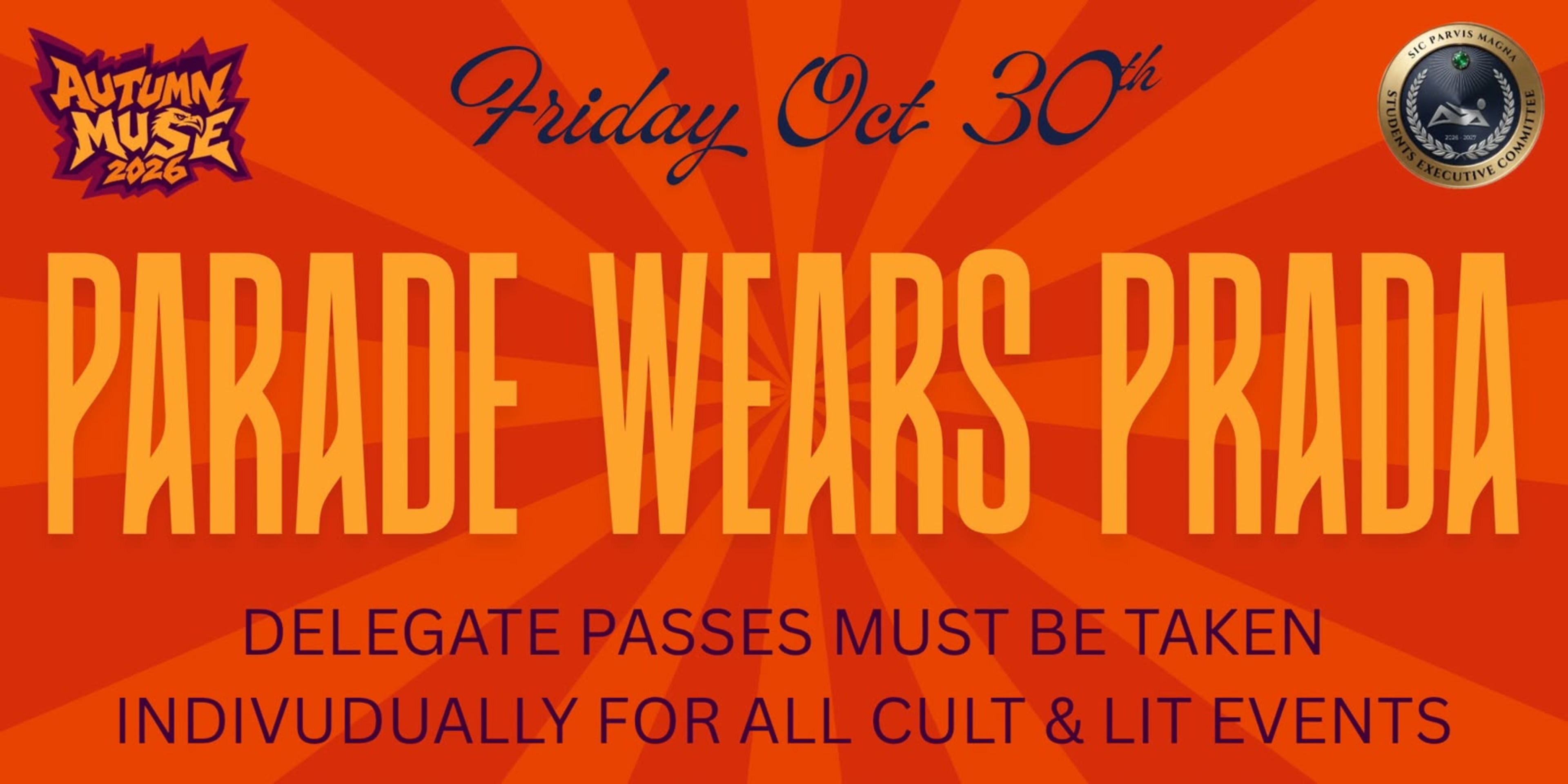 Parade wears Prada banner
