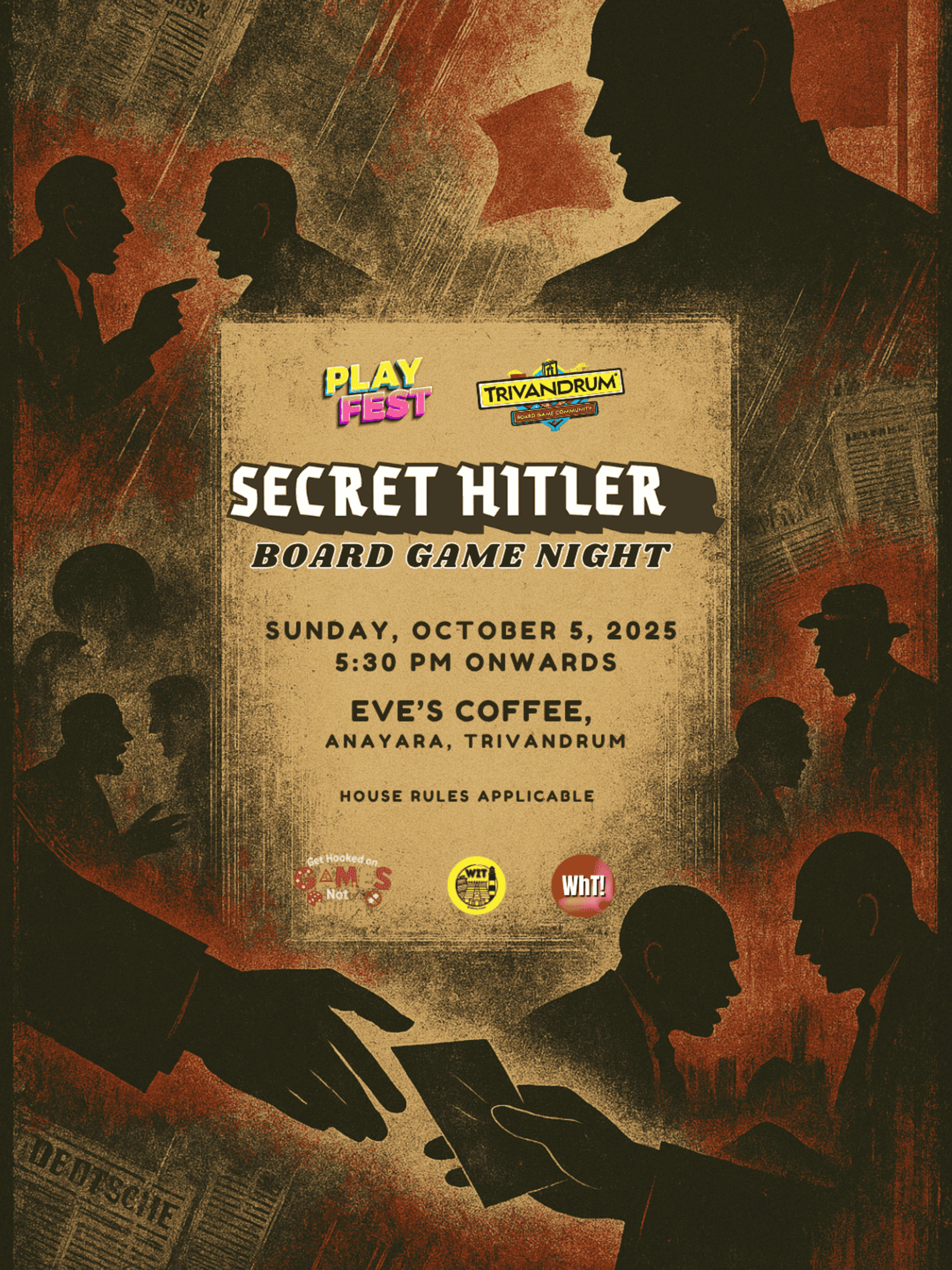 Secret Hitler Board Game Night  banner