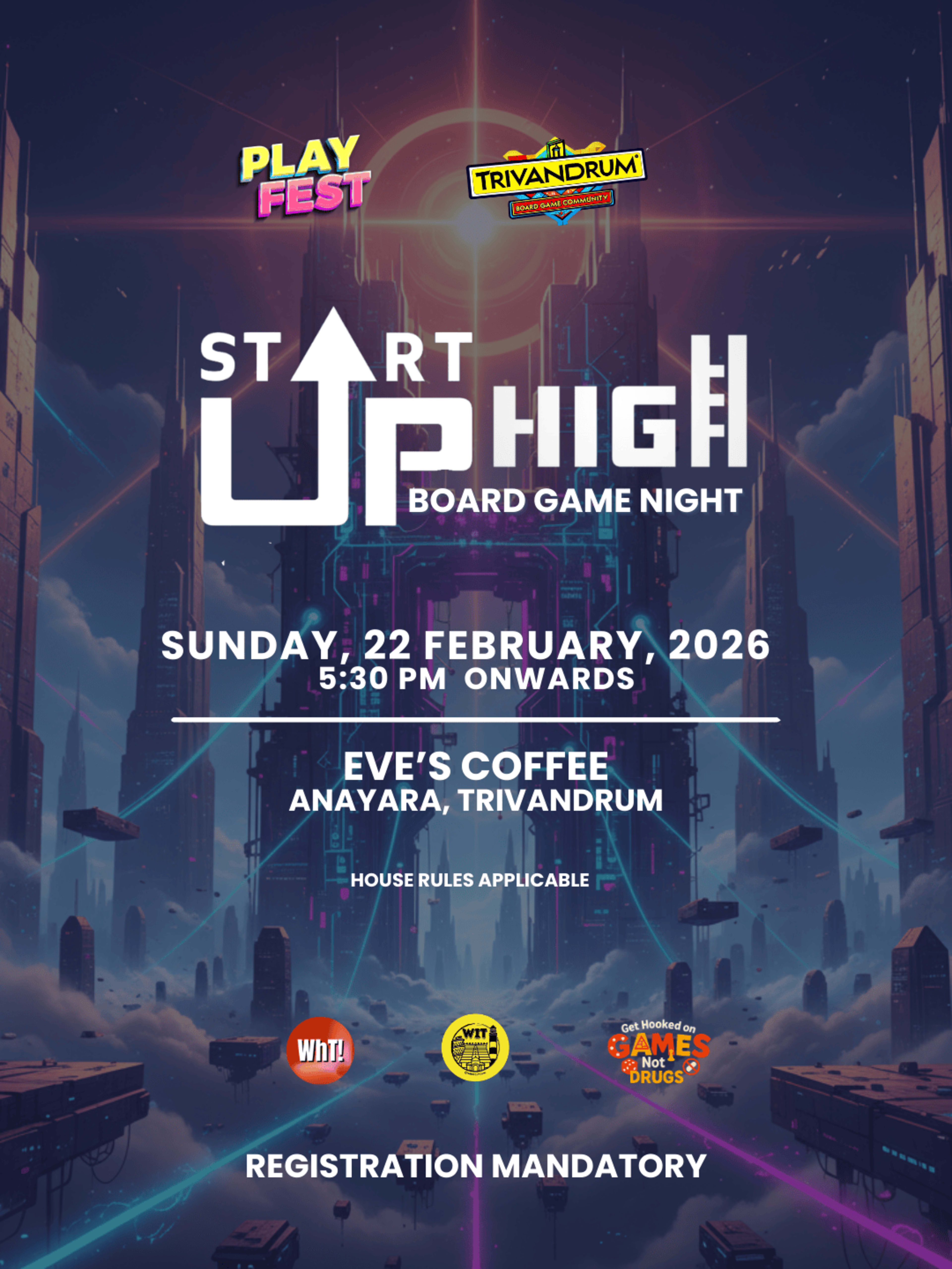 Startup High Board Game Night banner