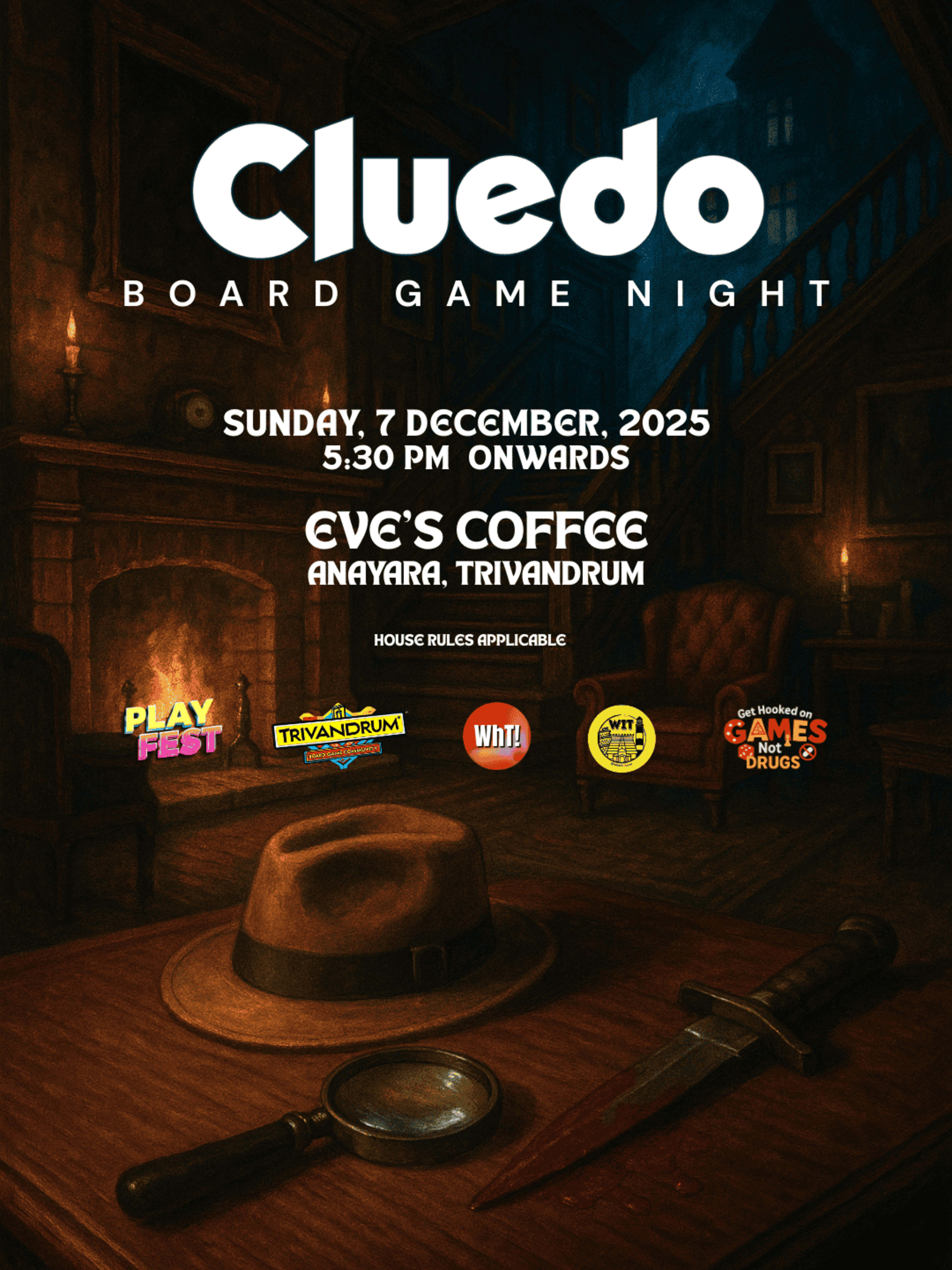 Cluedo Board Game Night  banner