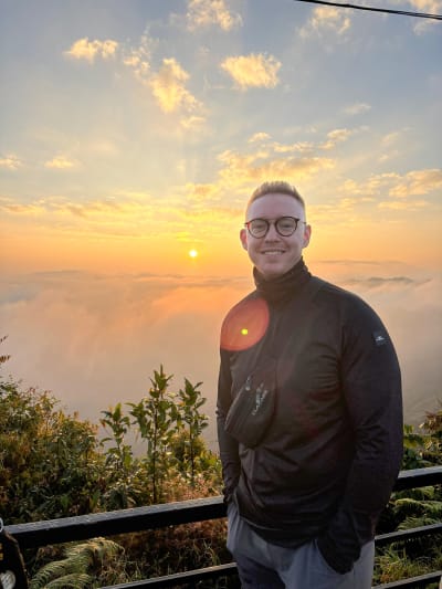 Nagarkot sunset view with our client