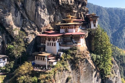 Close view of Taktasang Monastery