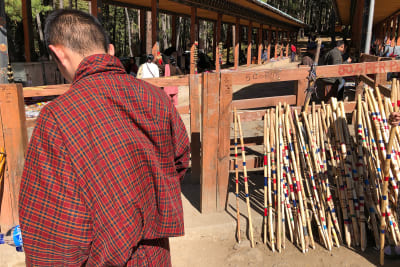 Hiking Sticks at base point of Tiger s Nest trek