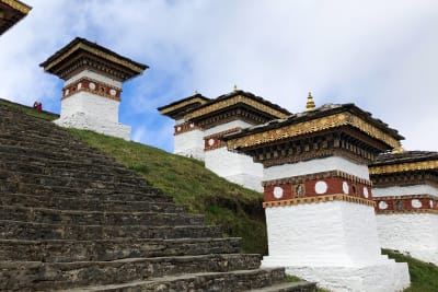 At DochuLa Pass with stupas