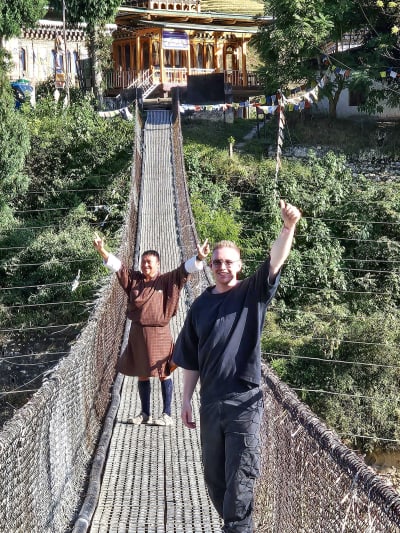 Suspension Bridge in Punakha