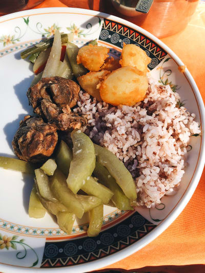 delicious Bhutanese food gkarig
