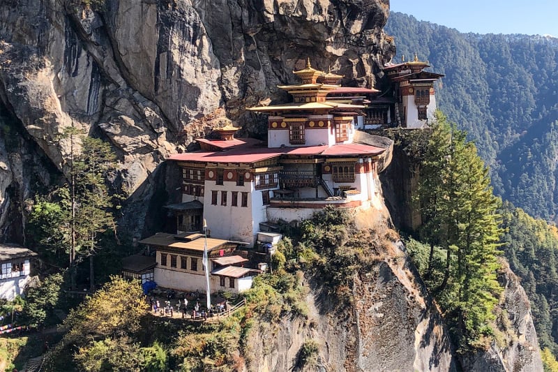 Close view of Taktasang Monastery