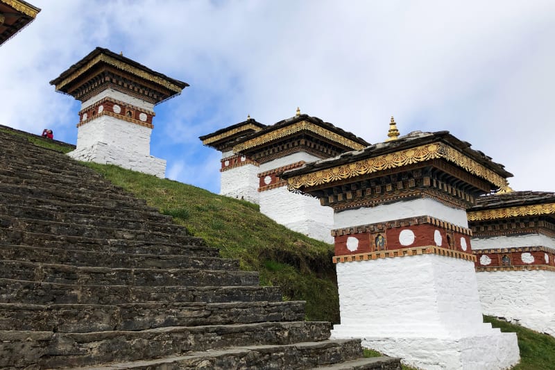 At DochuLa Pass with stupas