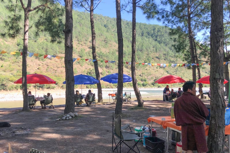 Picnic spots at Riverside Punakha