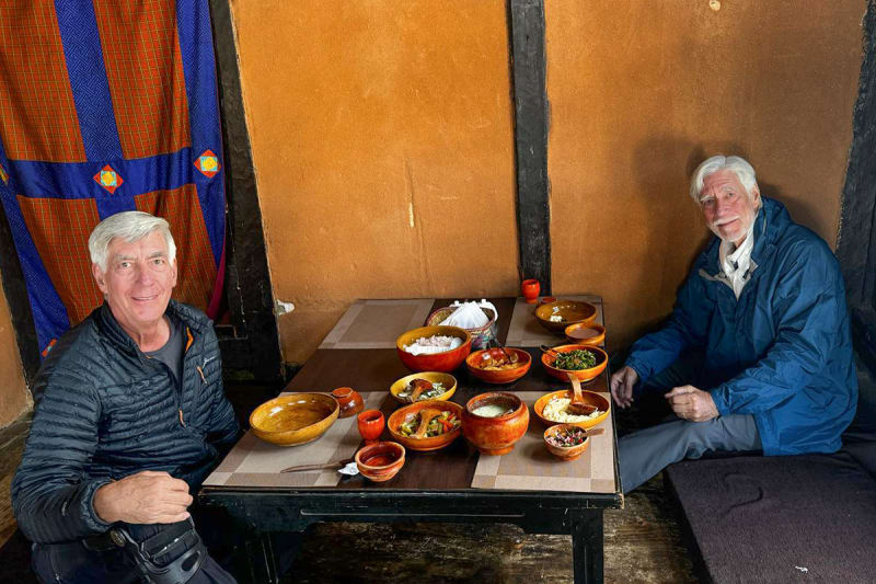 Enjoying with Bhutanese foods