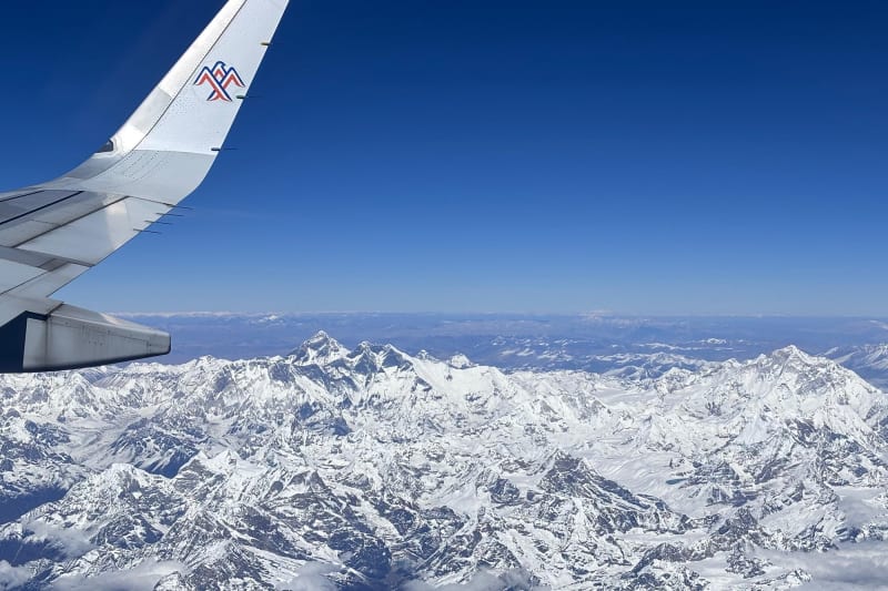 Best Mountain ranges during flying from Lhasa to Kathmandu