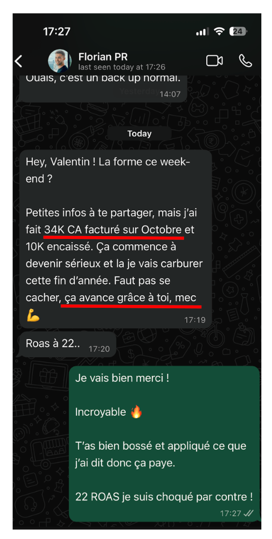 Résultats de Florian