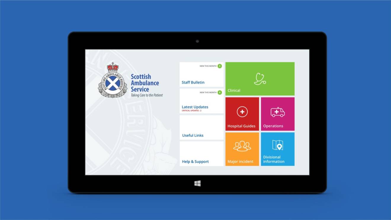 scottish ambulance service app on tablet