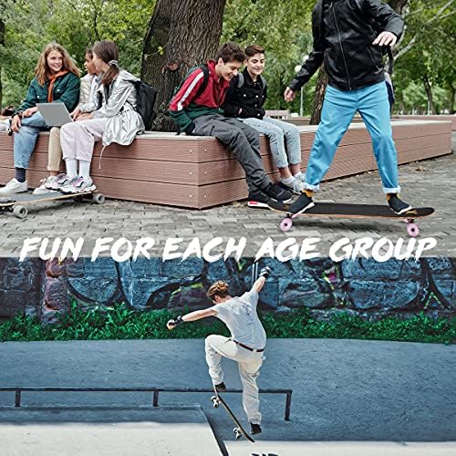 Vue 5 de Longboard Skateboard Adulte Débutant