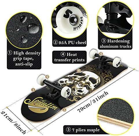 Vue 4 de Planche Skateboard Professionnelle Débutant