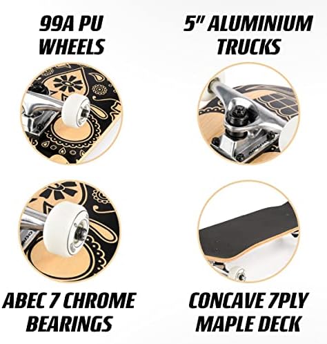 Vue 4 de Skateboard Candy Skull Débutants