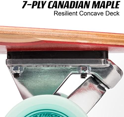 Vue 5 de Longboard Bois Débutant 40 Pouces