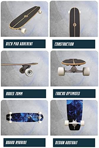 Vue 2 de Surfskate Longboard Bois Érable