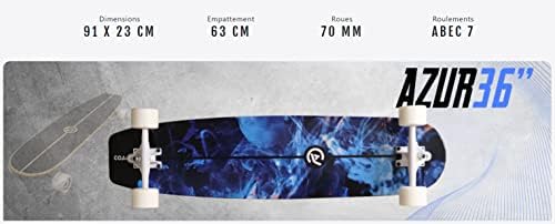 Vue 3 de Surfskate Longboard Bois Érable