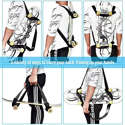 Vue 6 de Sangle Transport Skateboard Noir