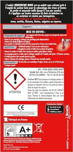 Vue 3 de Enduit Rebouchage Bois Intérieur Extérieur