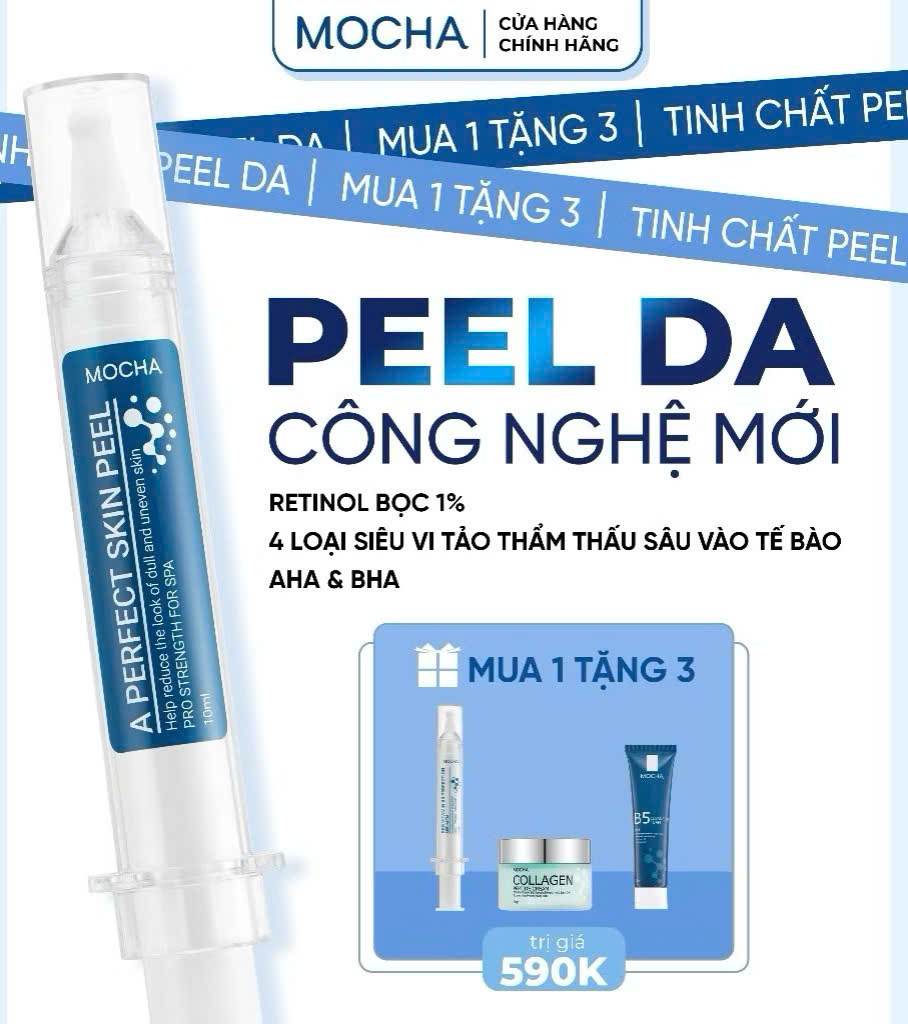 Retinol Mix Peel MOCHA 4in1 – Peel Da Tại Nhà Hỗ Trợ Tái Tạo Da, Mịn Da, Sáng Da (Combo 4 Món)