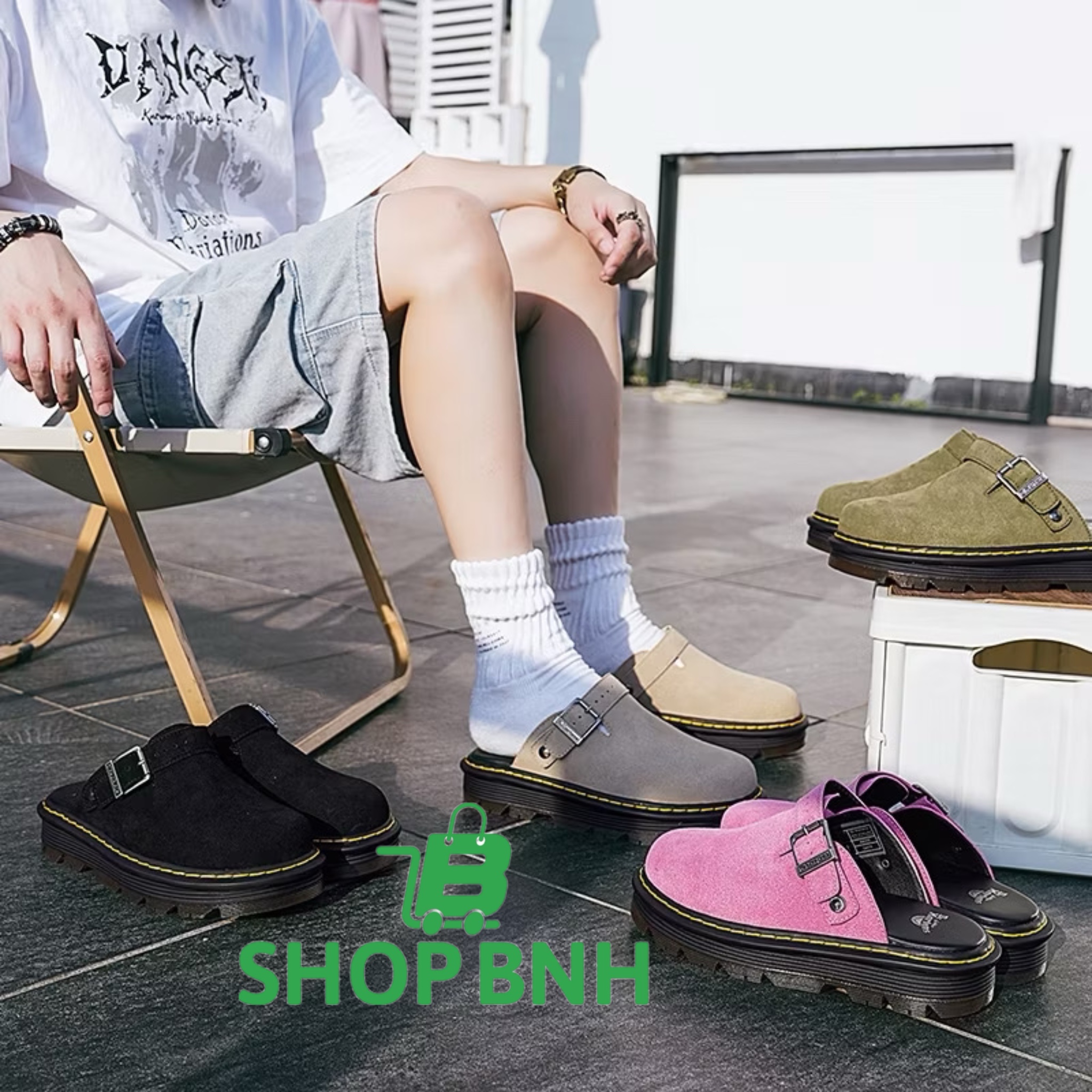 Dép Sục Boston Đế cao su Da Bò Unisex – Êm Ái, Sang Trọng, Đi Cực Thoải Mái | ShopBNH