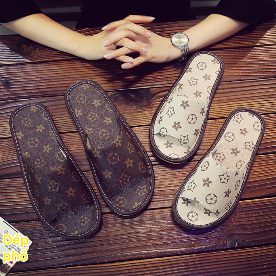 Dép Sandal LV Nam Nữ Size Kép 35–45 – Quai Da Cao Cấp, Form Chuẩn, Đi Êm