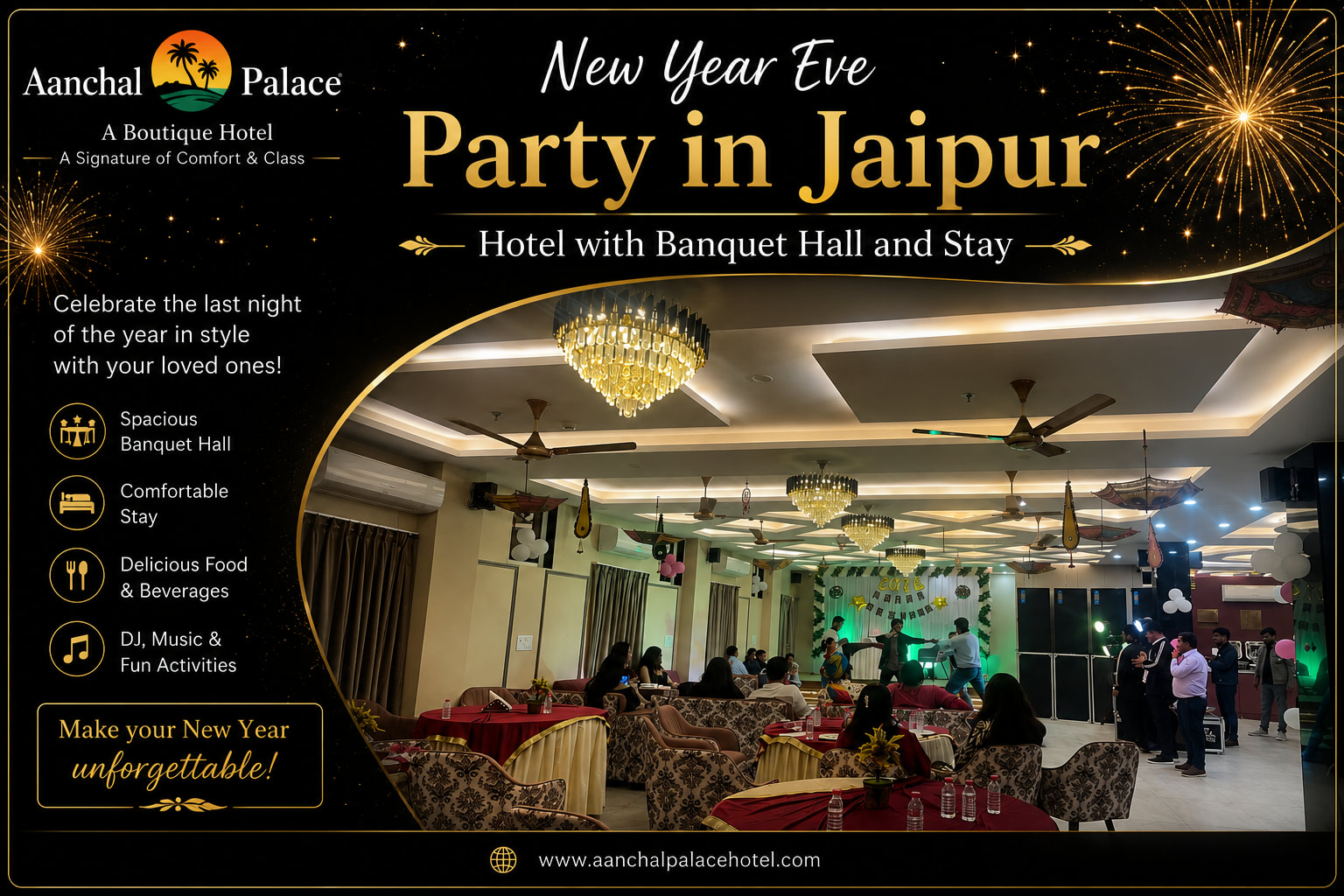 New Year Eve Party in Jaipur — Hotel with Banquet Hall and Stay