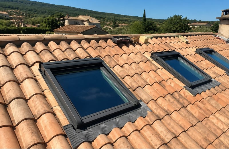Pose de trois fenêtres de toit Velux à Les Angles (Gard) — Antho Couverture