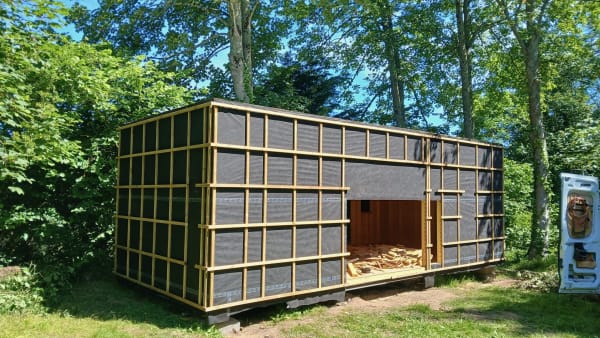 Tiny house ossature bois - Pare-pluie et lattage
