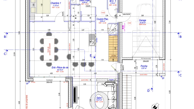 Plan Pavillon Contemporain 1 Étage - 120 m²