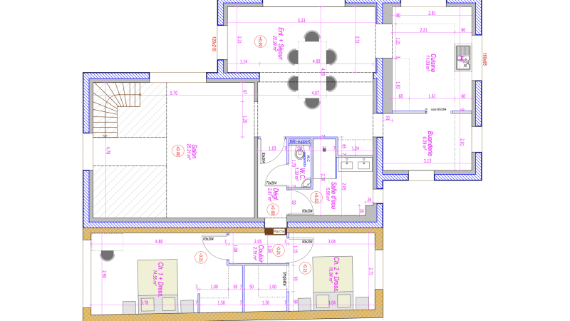 Plan Rénovation Traditionnelle - 90 m²
