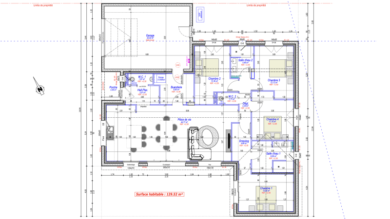 Plan Pavillon Contemporain - 130 m²