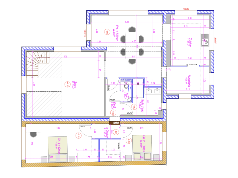 Plan Rénovation Traditionnelle - 90 m²