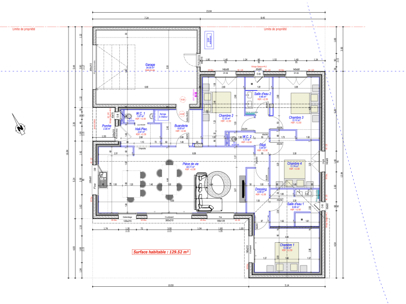 Plan Pavillon Contemporain - 130 m²