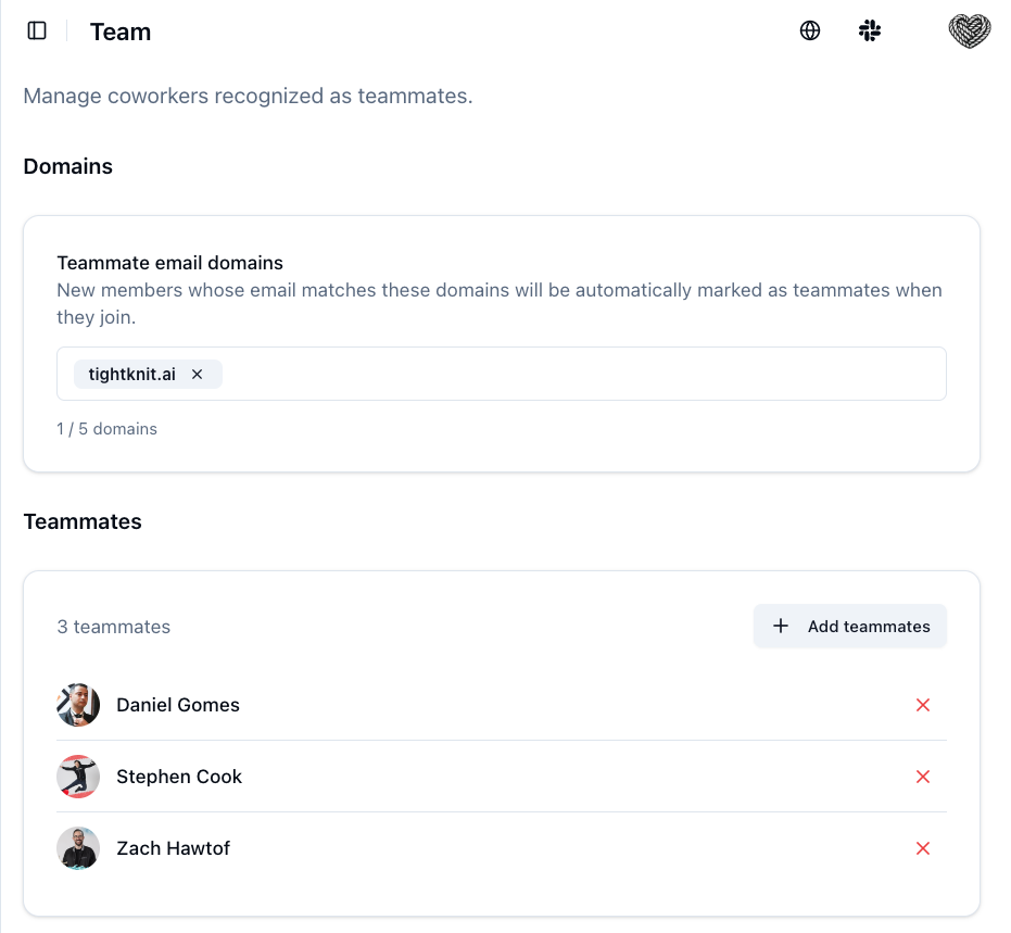 Register teammates in the Studio settings