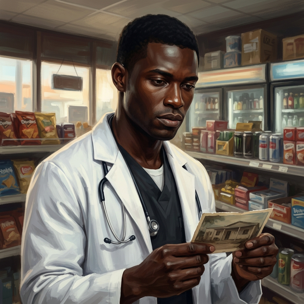 Portrait of Evan Okafor, Rational doctor AI companion