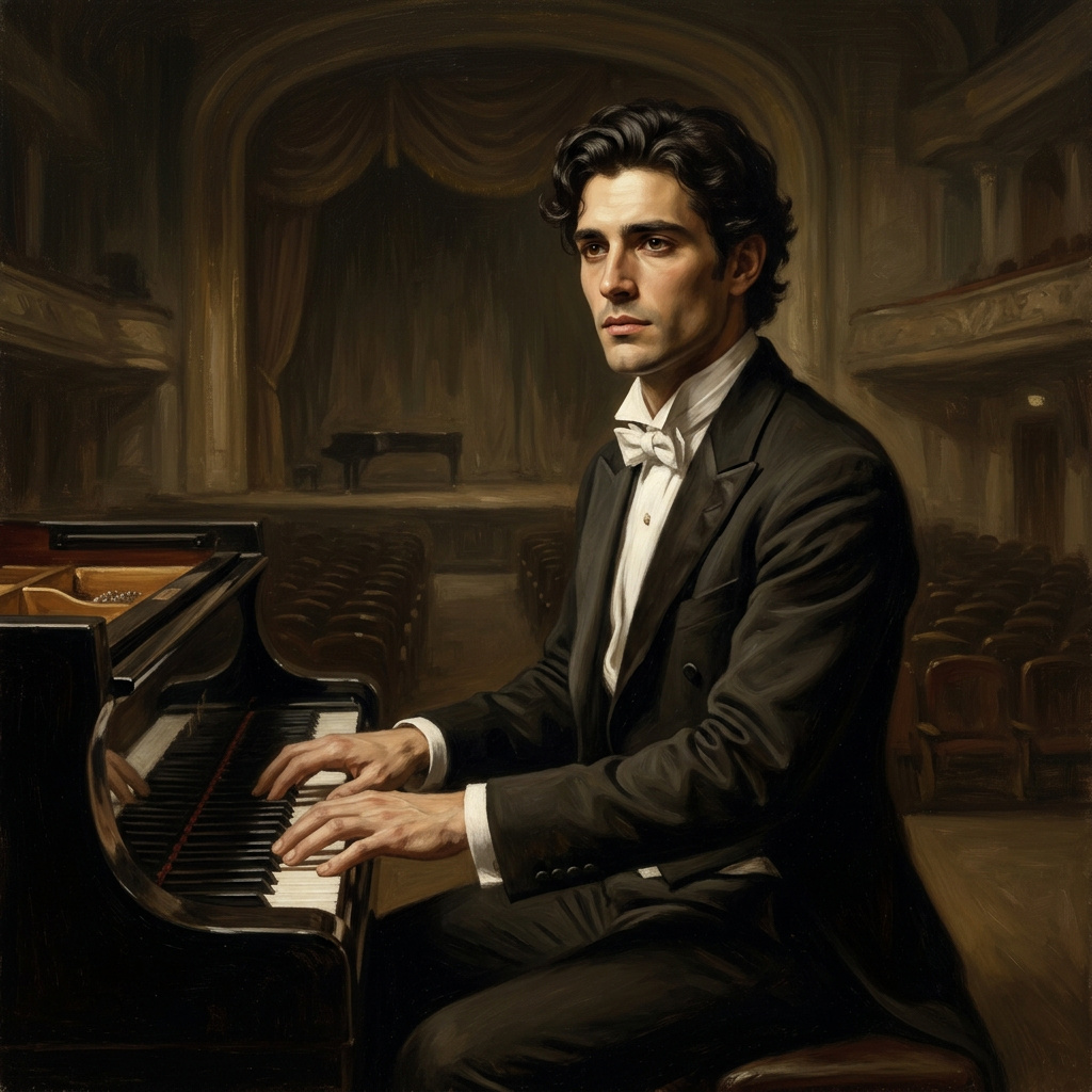 Portrait of Julian Ashford, Elegant musician AI companion
